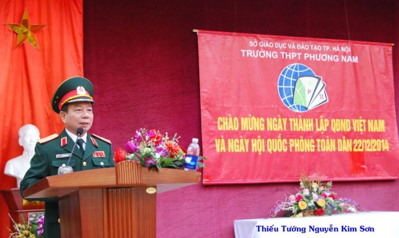 Thiếu tướng Nguyễn Kim Sơn - giao lưu với học sinh nhân ngày thành lập Quân đội nhân dân Việt Nam